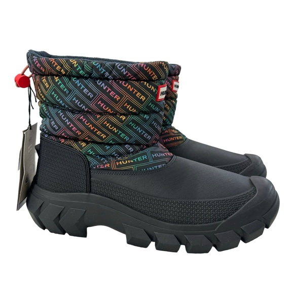 Hunter Intrepid Rainbow Logo Insulated Waterproof Short Boots Women’s Size 11 - Picture 3 of 16